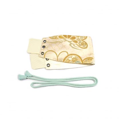 Reversible Corset Waist Belt with Tie - "Golden Turquoise"