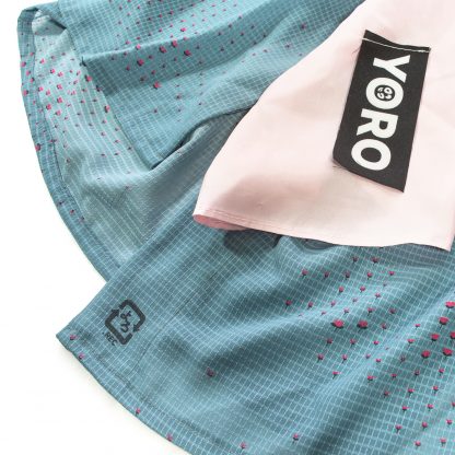 Sheer Haori Top with Pink Belt - "Turquoise Pond"