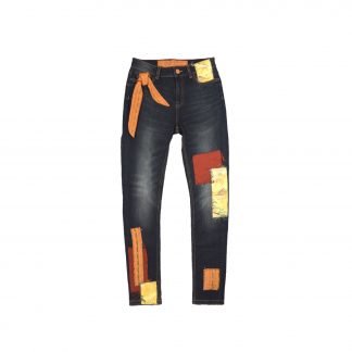 Custom Denim Jeans - "Bunny Orange"