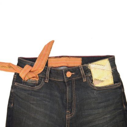 Custom Denim Jeans - "Bunny Orange"