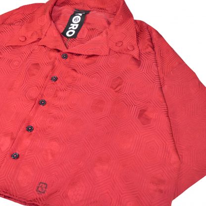 Aloha Shirt - "Red, Red, Sake"