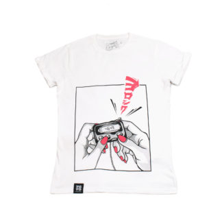 Pager: Japanese Cartoon Organic White Tee - front